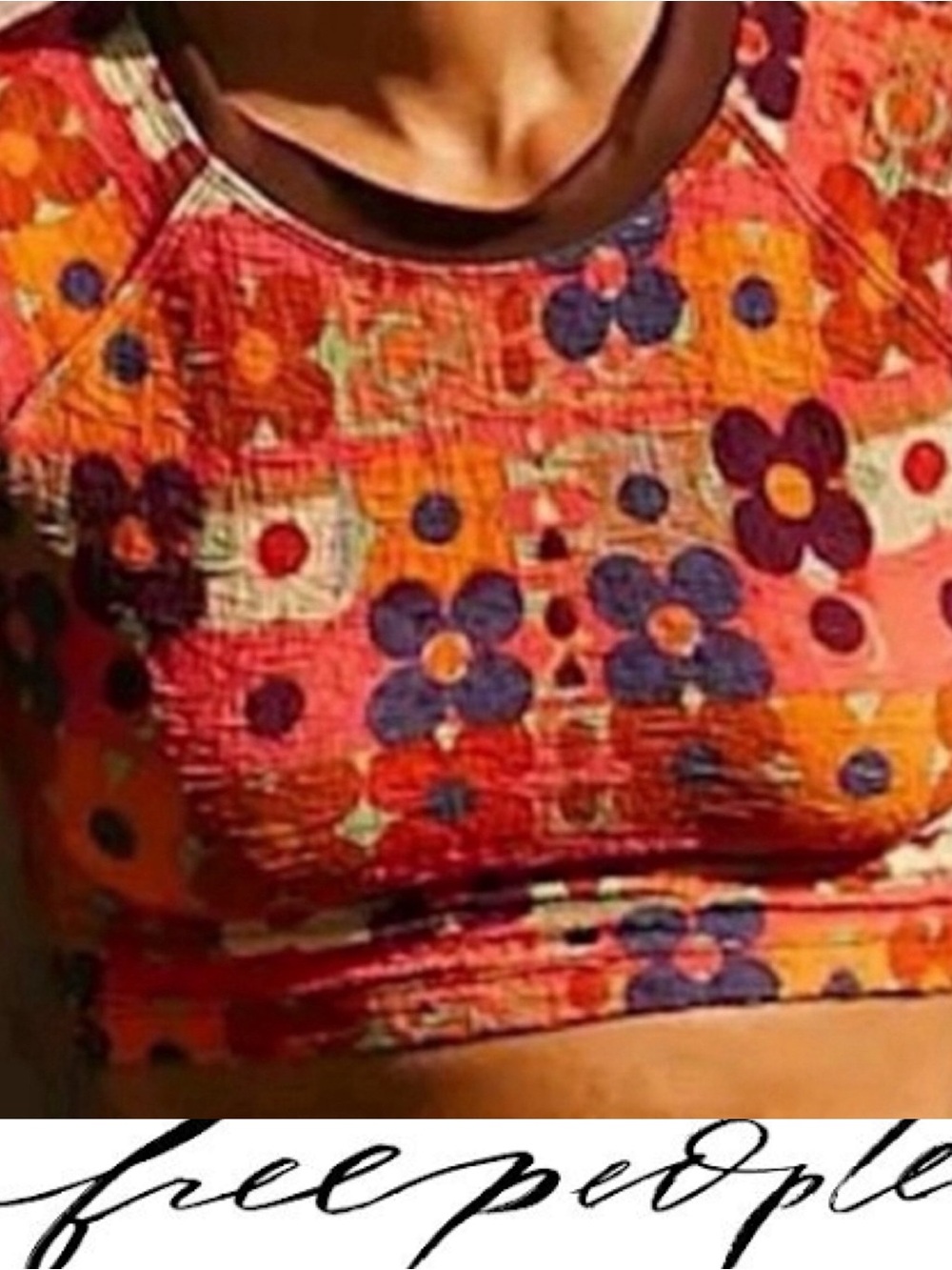 Free People Sonny Crop Swim Tee in Woodstock ❤️NWOT Size Small